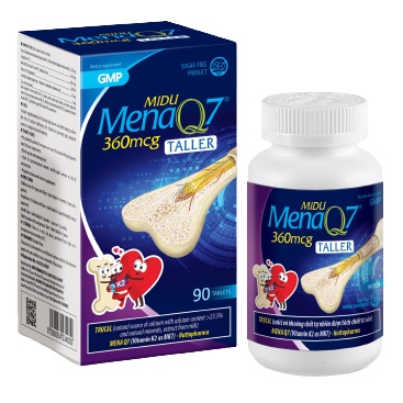 Midu MenaQ7 360mcg - tăng chiều cao tuổi tiền dậy thì và dậy thì, trẻ còi xương 90 viên