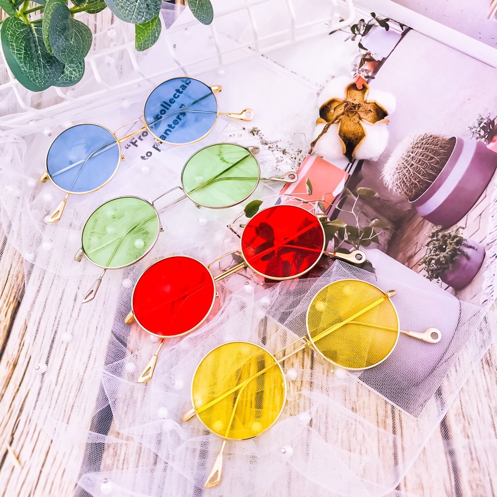 Mắt Kính Thời Trang Siêu Cấp Form Tròn Chân Kim Loại 585 Retro Phong Cách Hàn Quốc - Hazo