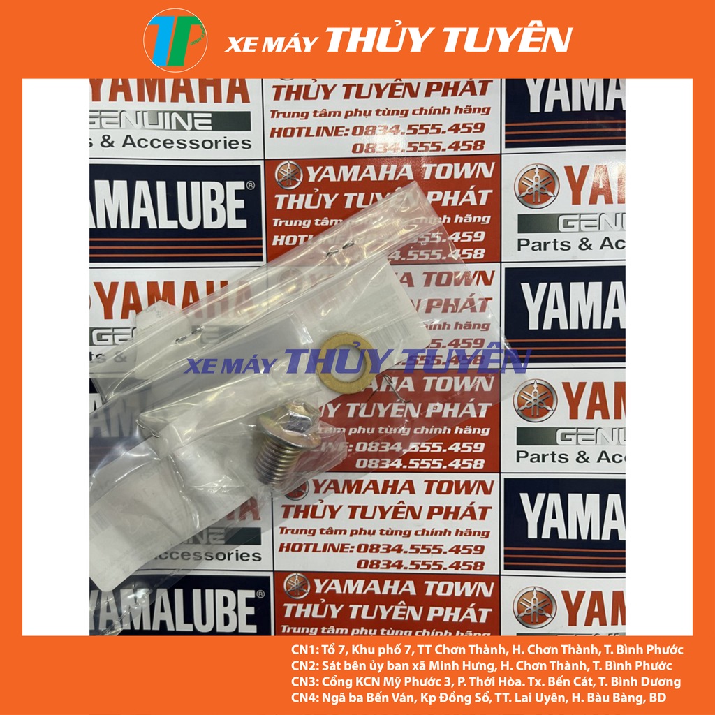 Ốc xả nhớt + Ron chính hãng Yamaha cho các loại xe si Sirius si fi Sirius Fi Novo Nouvo 456 Janus Grande dùng ốc 12 ly
