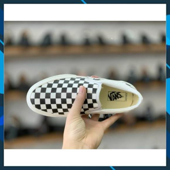 Giày Sneaker Slipon Vans Caro Lười [Chuẩn 11 - Free Ship]