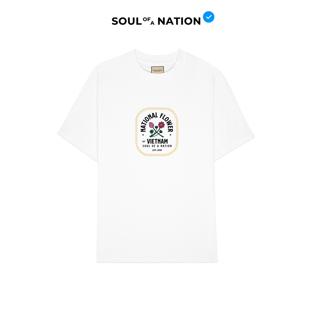 Áo thun unisex In thủ công cao cấp hình HOA SEN (LOTUS) form basic 100% cotton premium SOUL OF A NATION