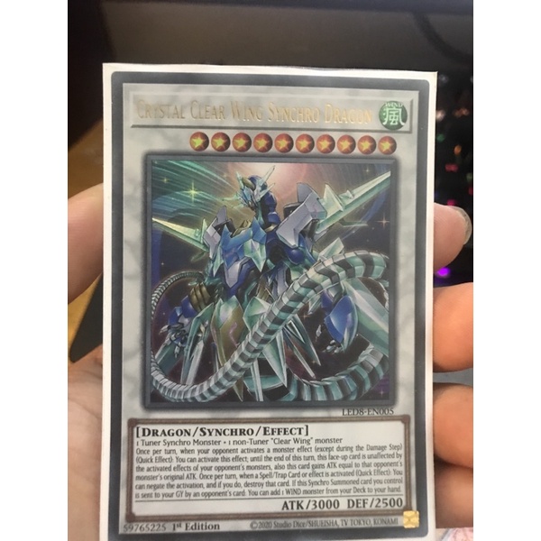 Thẻ bài Yugioh Crystal Clear Wing Synchro Dragon - Ultra Rare - Tặng kèm Toploader