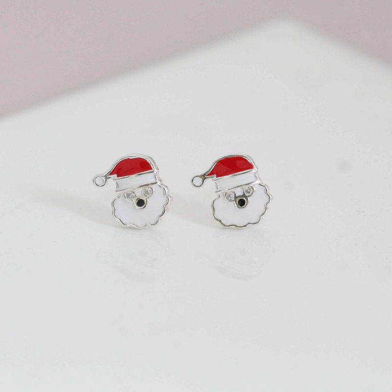 Bông Tai Nữ Bạc 925 BLING IT Họa Tiết Hình Ông Già Noel Dễ Thương - BIBT344