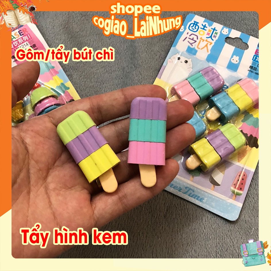 Gôm tẩy bút chì học sinh cute dễ thương, siêu sạch