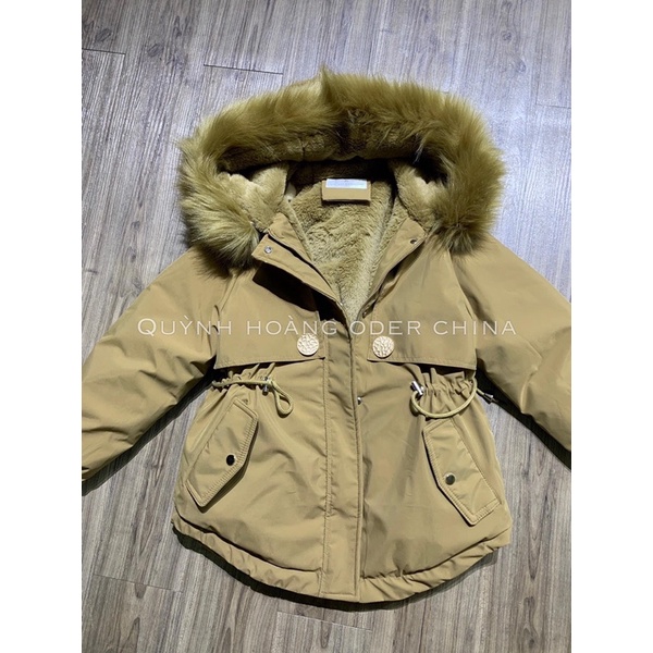 Áo khoác kaki lót lông đại hàn siêu ấm dáng ngắn rút eo hàng Quảng Châu | BigBuy360 - bigbuy360.vn