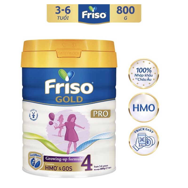(chính hãng 100% Nhập khẩu Hà Lan) sữa bột Friso gold 4 800g