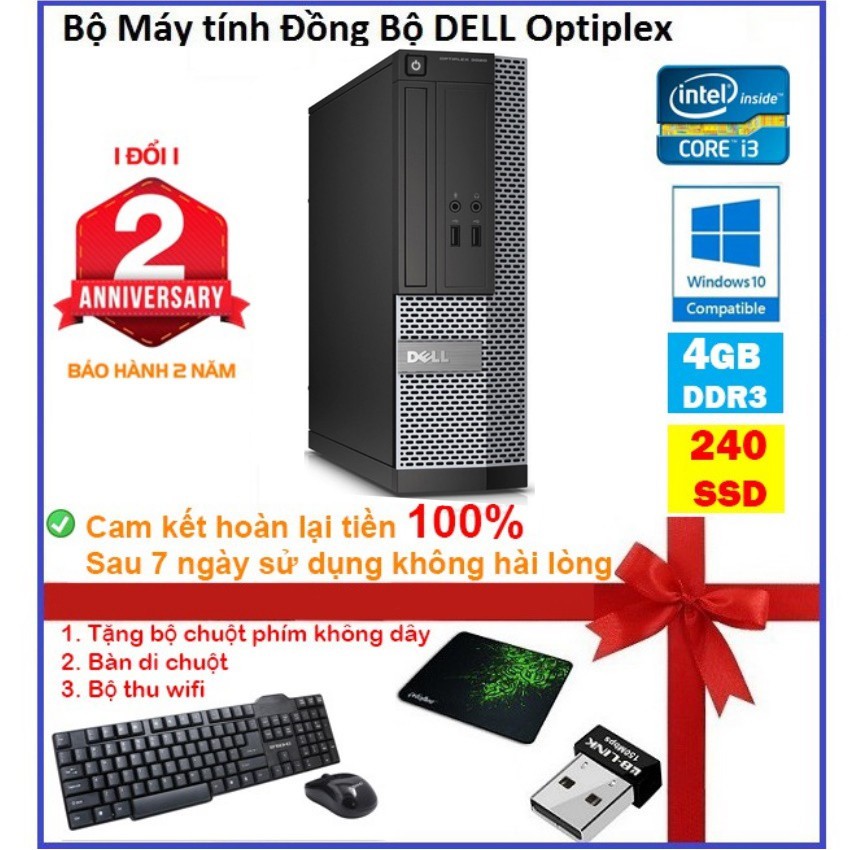 Case máy tính để bàn đồng bộ DEL CPU i3 2100 - RAM 4GB - SSD 240GB - SSD 120GB - HDD 500GB | BigBuy360 - bigbuy360.vn