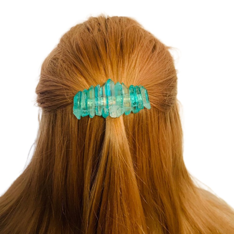 Kẹp Tóc Đính Đá Thạch Anh Pha Lê Nhiều Màu Phong Cách Vintage Pháp Cho Nữ