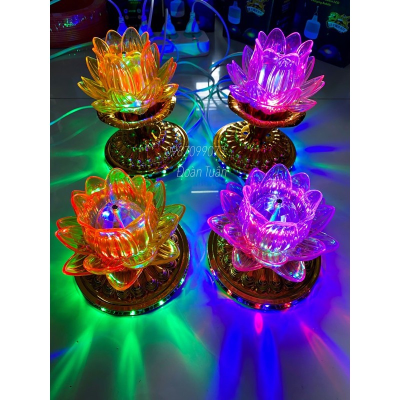 Đèn Thờ Hoa Sen Xoay Tròn