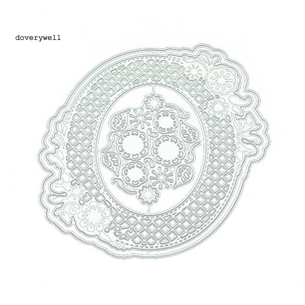 Khuôn Cắt Giấy Làm Từ Kim Loại Hình Oval Trang Trí Scrapbook