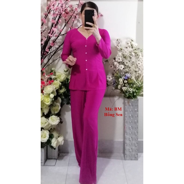 Bộ Bà Ba Tay Ren Hoa Đá Ống Ôm