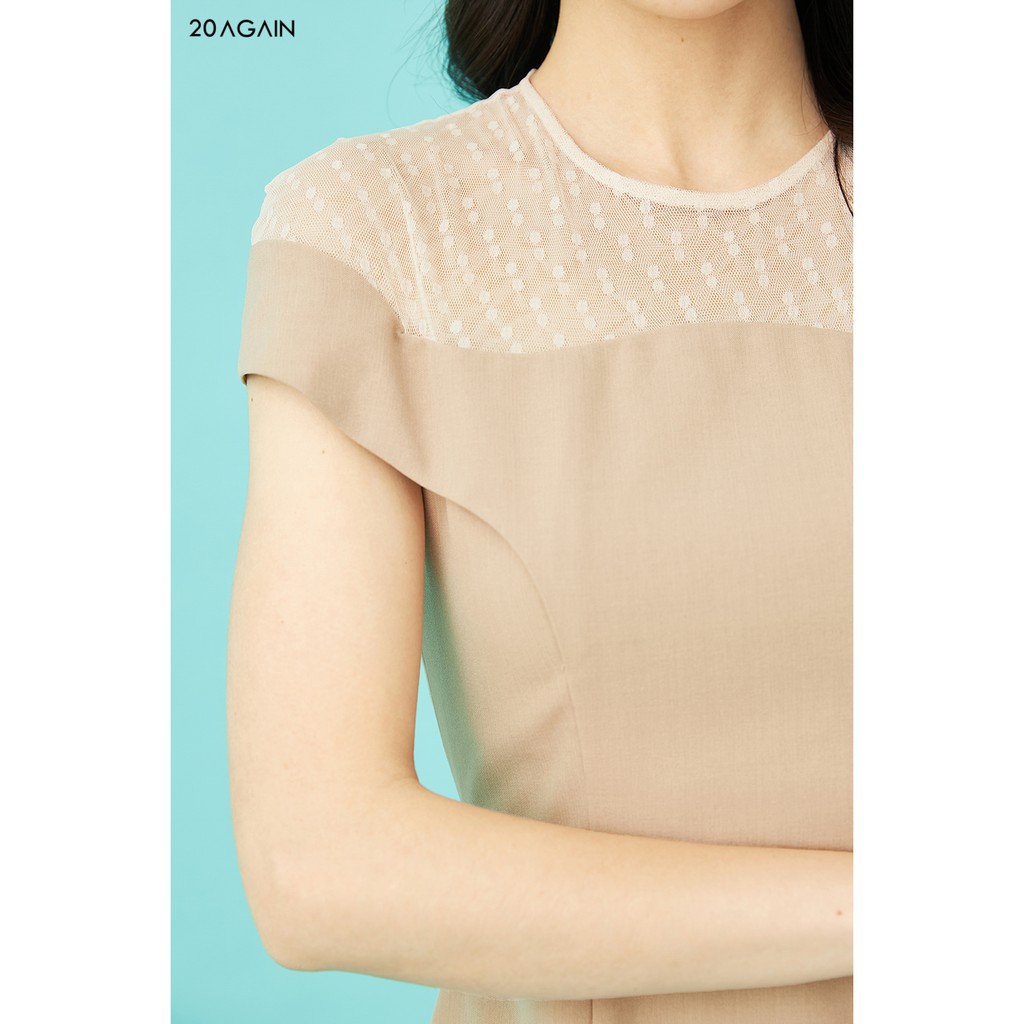 Đầm Xòe Phối Lưới 20AGAIN DEA1077 | BigBuy360 - bigbuy360.vn