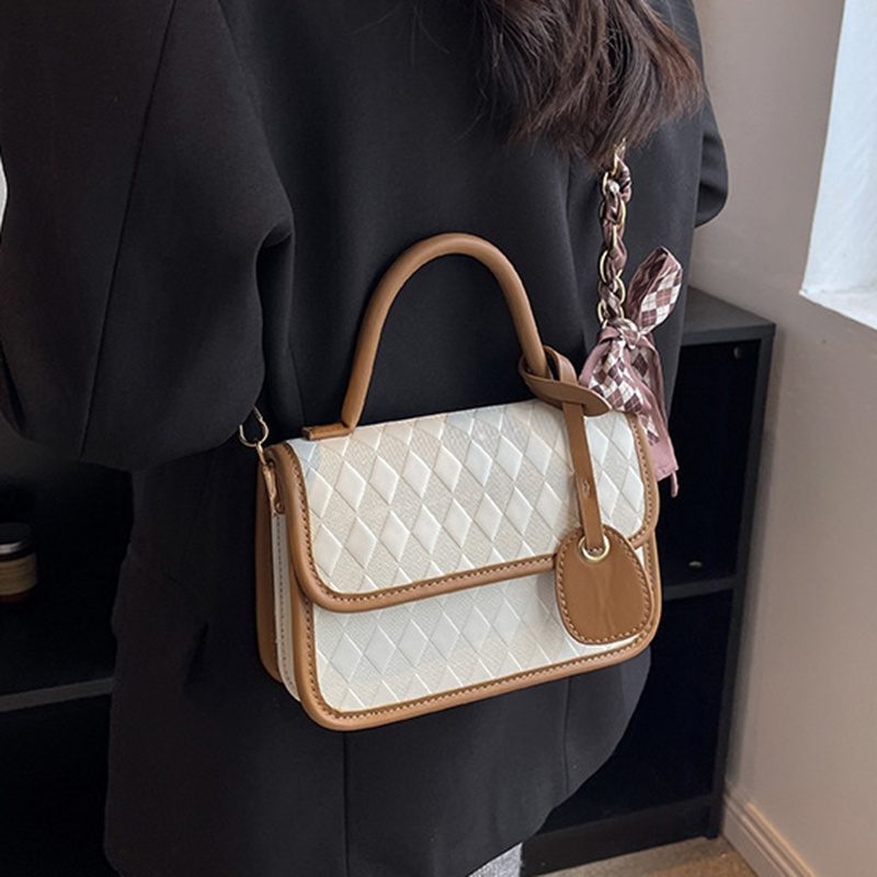 Túi Đeo Vai Bằng Lụa Họa Tiết Kẻ Sọc Cho Nữ