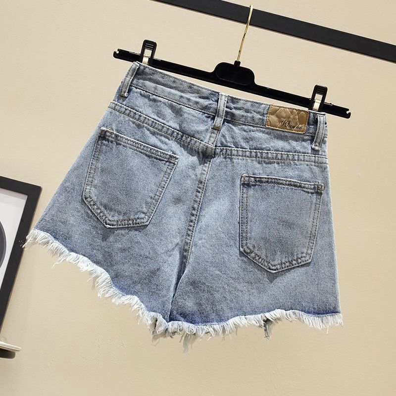 Quần Short Chất Liệu Jeans Lưng Cao Ống Rộng Phong Cách Hàn Quốc Cho Nữ