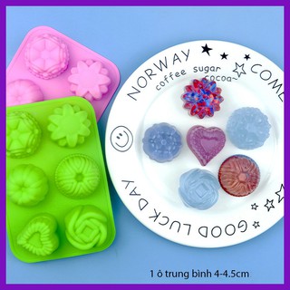 HCM - Khuôn silicon làm rau câu pudding mẫu hoa tim tháp nhiều tầng