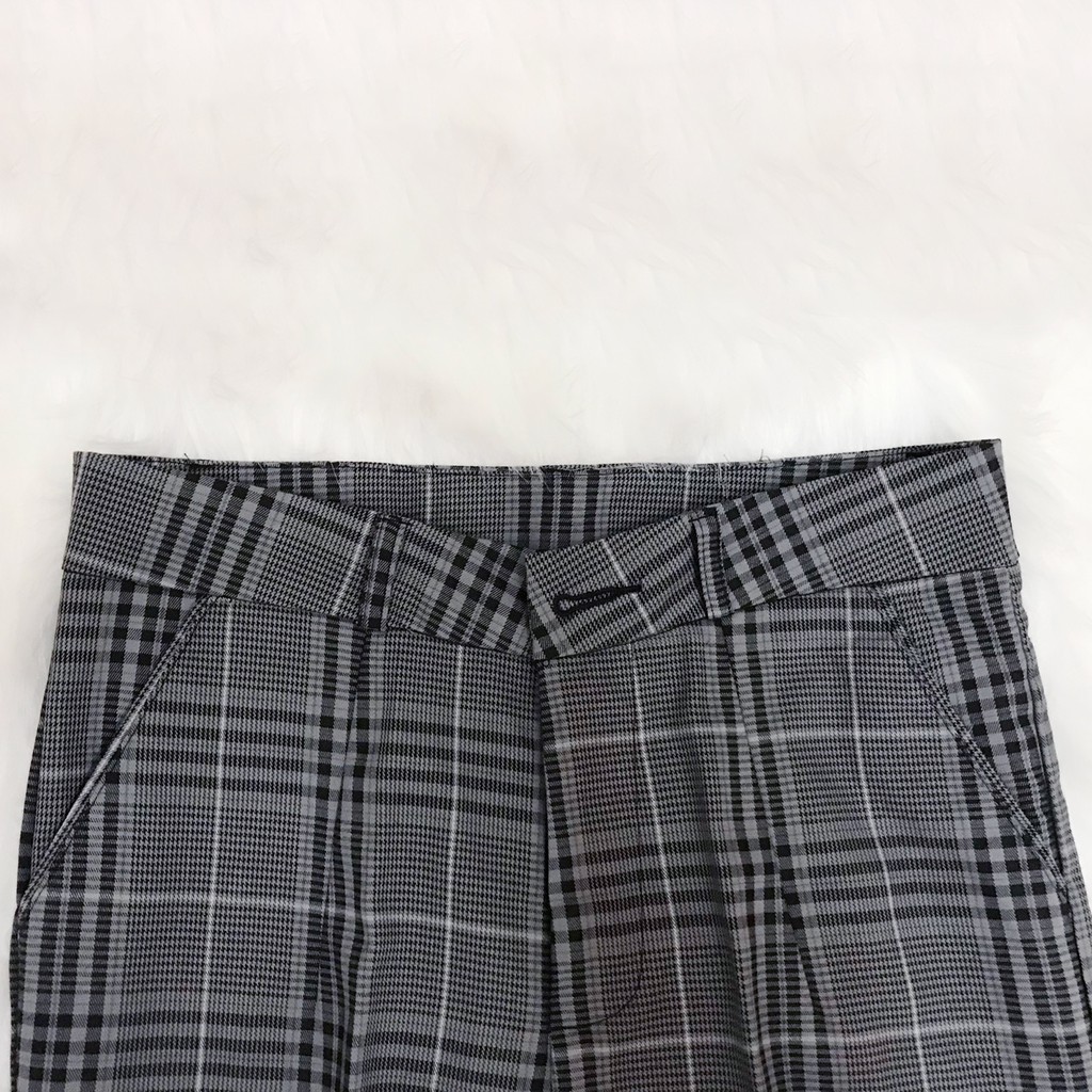 Quần kẻ caro ống đứng vải co giản cực đẹp | BigBuy360 - bigbuy360.vn