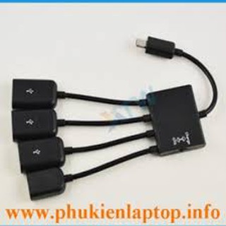 CÁP CHIA CỔNG OTG  MICRO USB RA 3 CỔNG USB