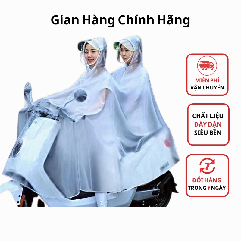 Áo mưa trong suốt - Áo mưa Hàn Quốc  1 đầu và 2 đầu có kèm chụp gương dài rộng, chất liệu dày dặn siêu bền