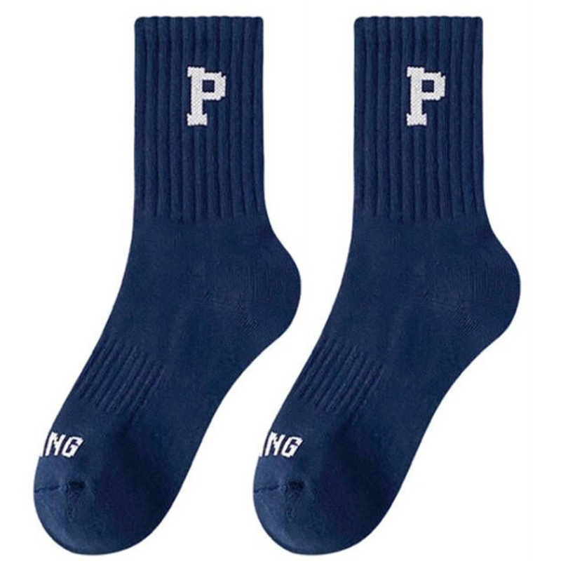 Xixi Vớ Cotton Cổ Vừa Màu Trơn In Chữ P Phong Cách Harajuku Đường Phố Hip Hop Đường Phố Cho Nam Nữ