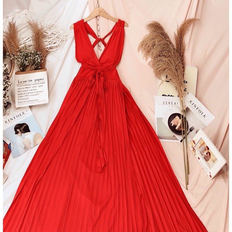 MAXI DẬP LY CAO CẤP CÓ CO GIÃN BA MÀU ĐỎ VÀNG XANH