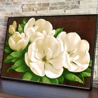 Tranh đá hoa nhài đẹp độc ấn tượng 60x90cm