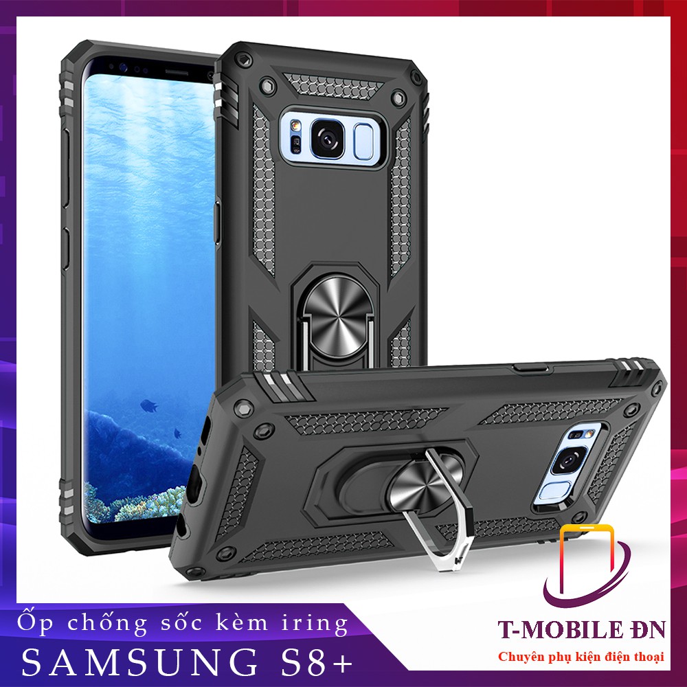 FREESHIP 50k_Ốp lưng Samsung S8+ Plus, Ốp chống sốc 2 lớp kèm nhẫn iring làm giá đỡ cho Samsung S8 Plus