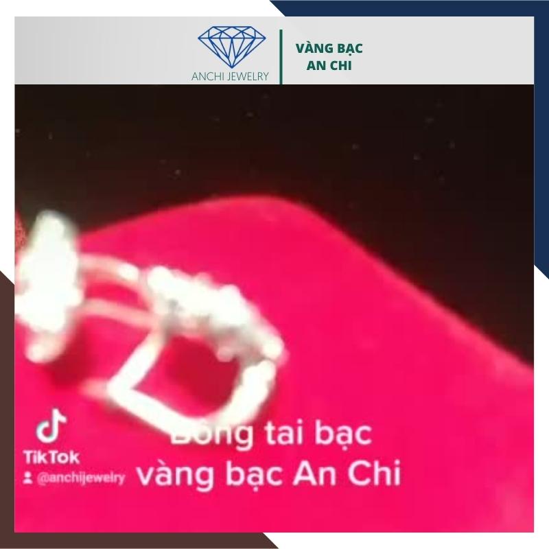 Bông tai hoa đá , chuẩn bạc ta sáng lấp lánh - Anchi jewelry