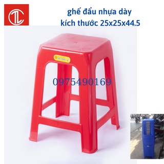ghế đẩu nhựa cao việt nhật, ghế đôn cao 45cm nhựa dày xanh _ CM hoa