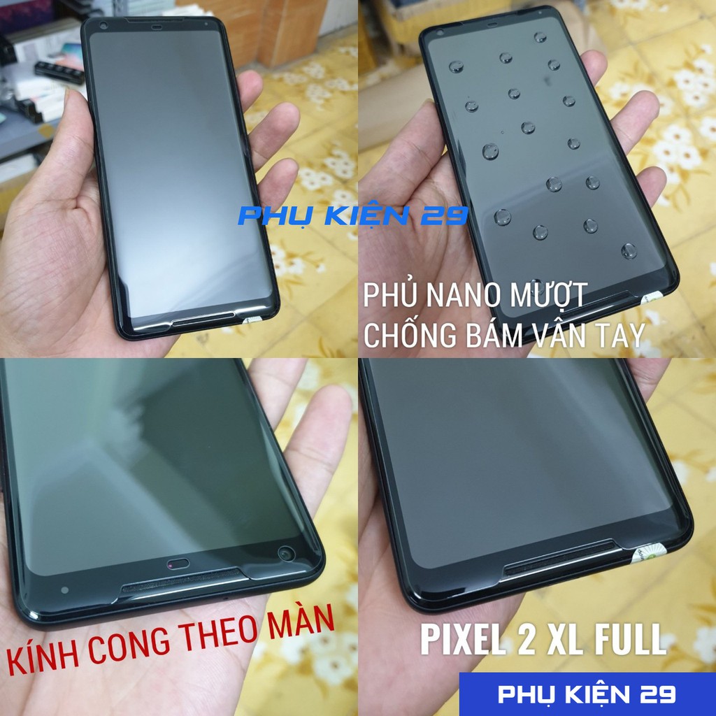 [Google Pixel 2/2 XL/2XL] Kính cường lực full viền cong 3D Glass Pro+ 9H