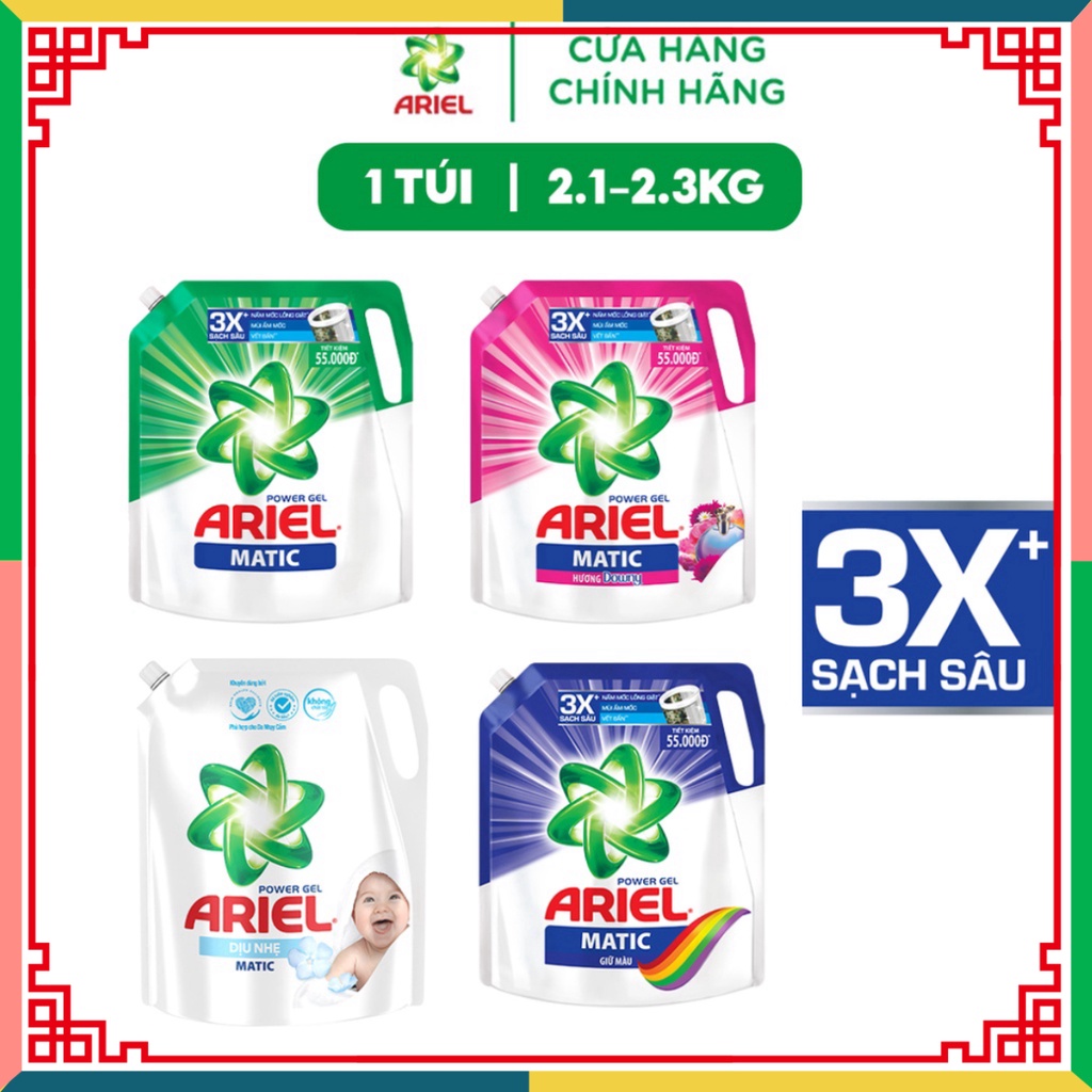 Ariel Matic nước giặt Túi 2.1Kg - 2.3Kg ( Đại lý Ngọc Toản)