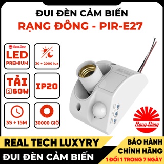 Đui đèn cảm biến chuyển động Rạng Đông hồng ngoại tự động bật tắt , Đui đèn PIR-E27 cảm ứng chuyển động