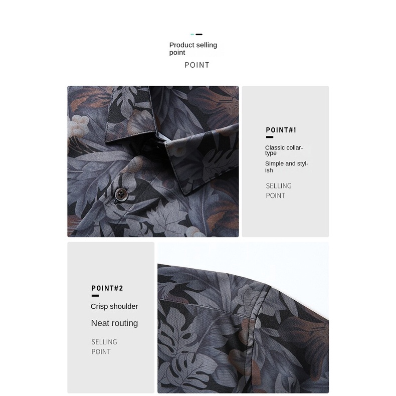 Cộng Với Kích Thước Cộng Với Kích Thước!Áo Sơ Mi Nam Ngắn Tay Họa Tiết Hoa Văn