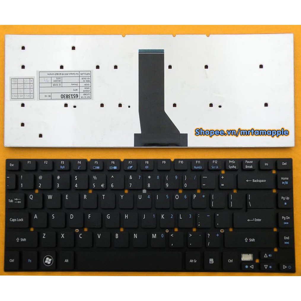 (KEYBOARD) BÀN PHÍM LAPTOP ACER 4830  dùng cho Aspire 3830 4755 4830, V3-431, V3-471, V3-472, Travelmate P245