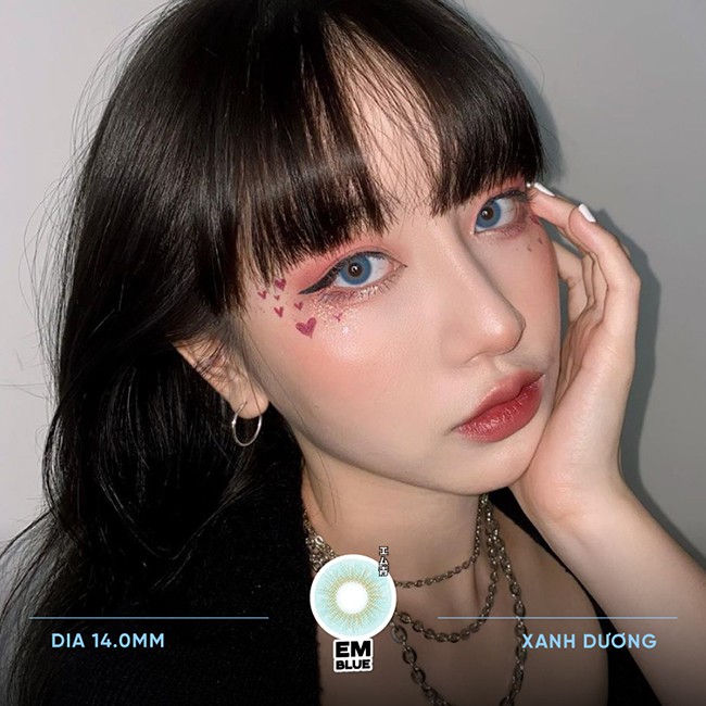 [Mã SKAMLTSM9 giảm 10% đơn 99K] Kính áp tròng LENS NICE EM BLUE - Fake me Collection 14,0mm