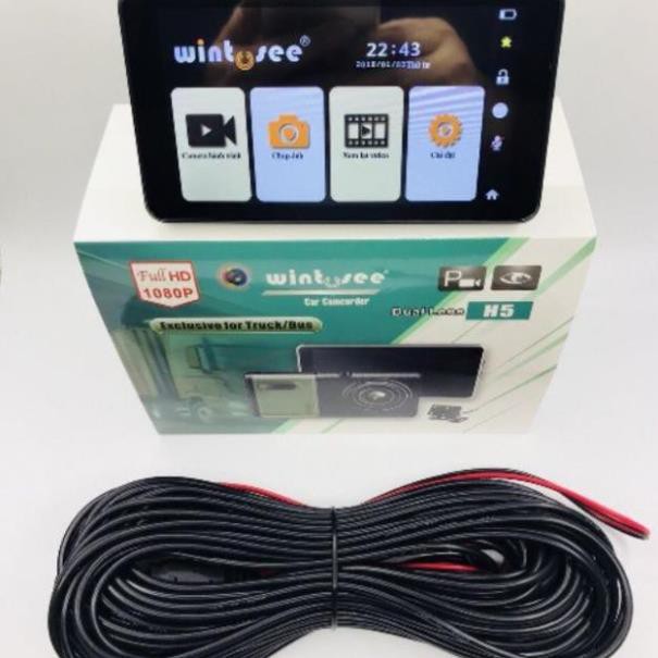 Camera hành trình ô tô Wintosee H5 màn hình cảm ứng 5Inch FHD1296P Siêu nét - Báo tốc độ GPS - Kèm cam lùi  AHD 15 mét | BigBuy360 - bigbuy360.vn