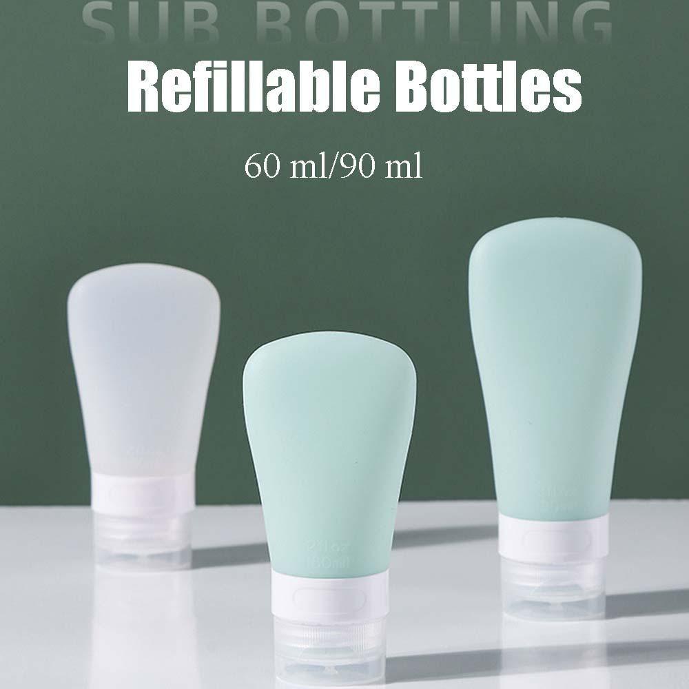 Chai Đựng Nước Rửa Tay Dạng Bóp Bằng Silicone Màu Trơn Nhỏ Gọn Dành Cho Bạn Nữ