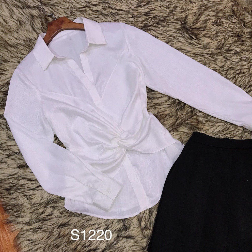 [ xả kho ] MiD Set bộ áo sơ mi xoắn eo và chân váy xòe S1220 Mie Design kèm ảnh thật