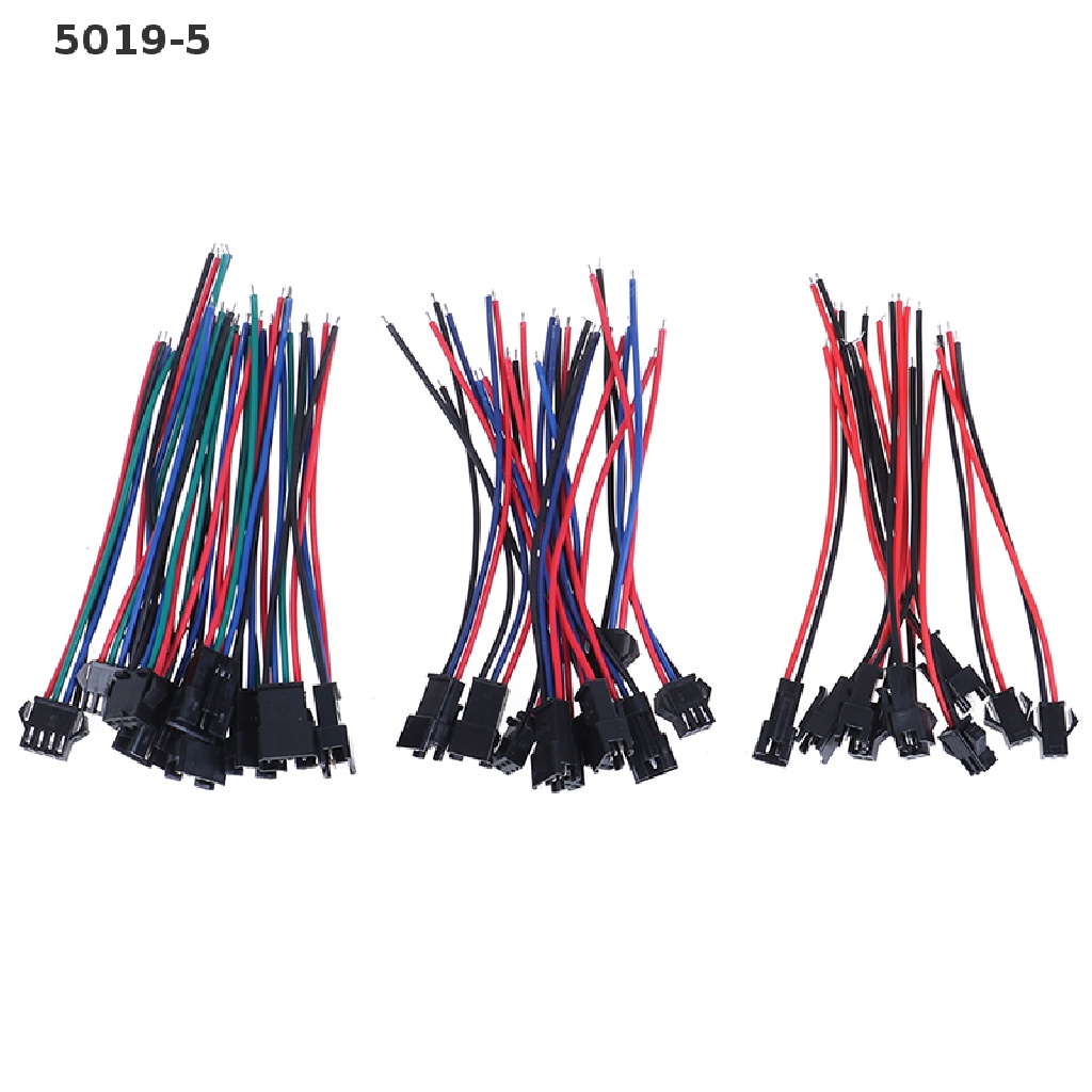 5019-5 5 Cặp SM 2Pin 3Pin 4Pin Nối Dây Đèn LED 20cm