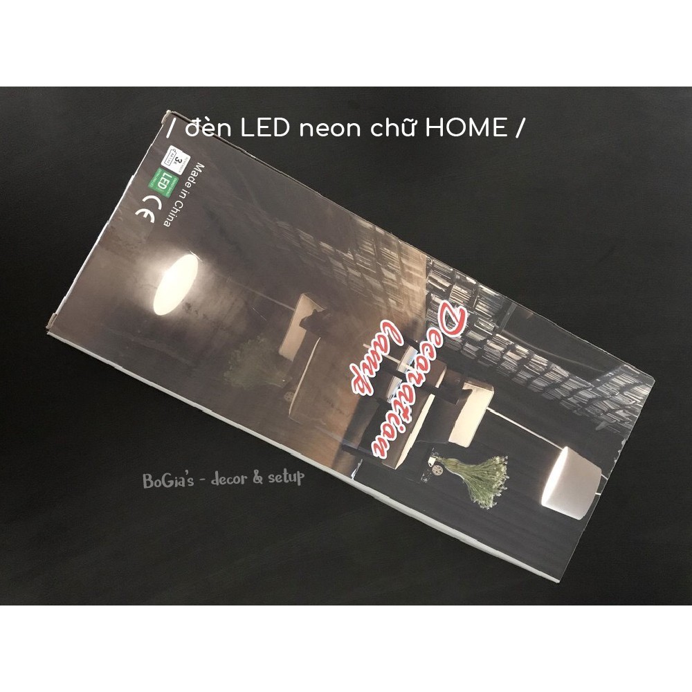 Đèn LED neon chữ HOME sáng, đẹp [nguồn USB &amp; PIN] - đèn trang trí, đèn ngủ, đèn LED