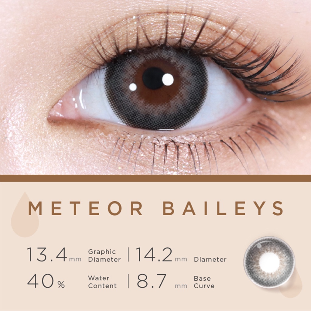 Kính áp tròng MOODY Meteor Baileys màu sắc bộ sưu tập trà sữa 14.5mm sử dụng nửa năm