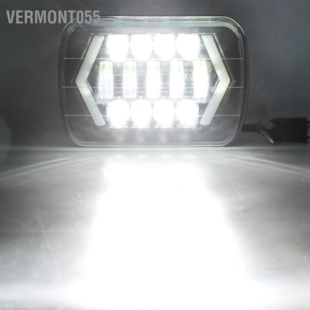 Có thể bán buôn Đèn pha xe hơi LED 300W 7in trước hình vuông Phù hợp với Jeep Wrangler Vermont055 Hàng giao ngay