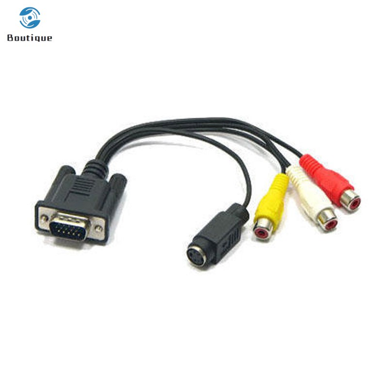 Bộ Chuyển Đổi Vga Svga Sang S-Video 3 Rca Av Tv Cho Pc / Laptop