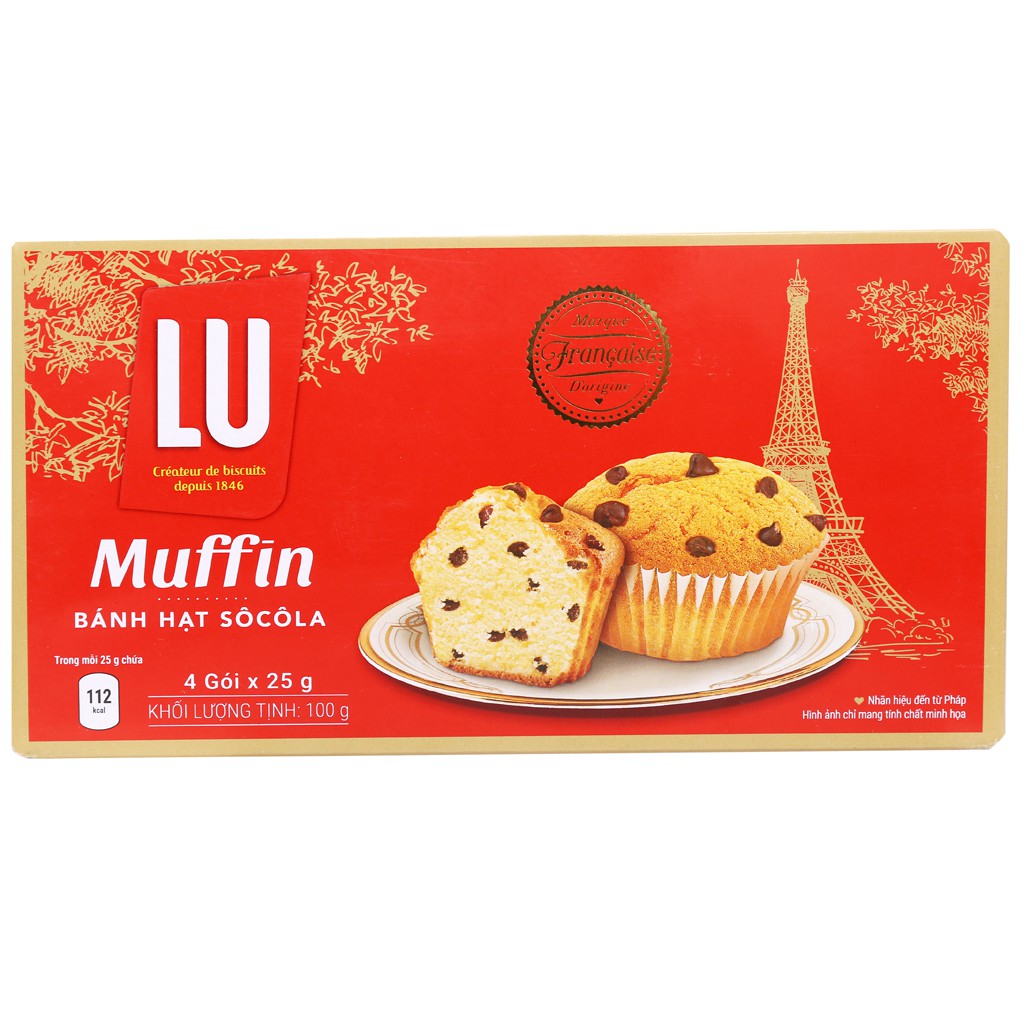 Bánh muffin Lu hạt socola 100g