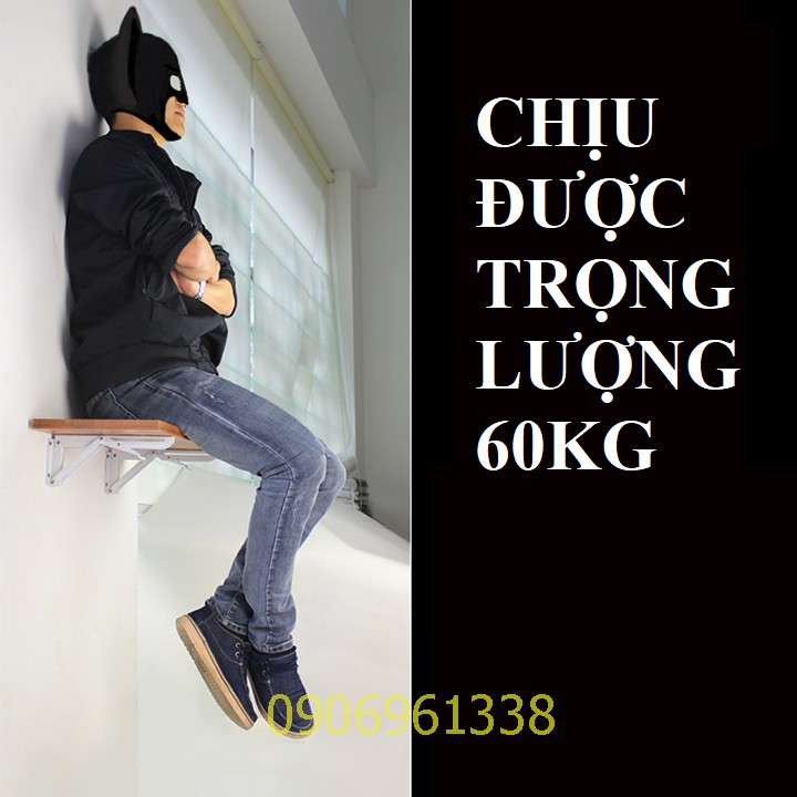 Eke rút gấp gọn, bản lề gấp thông minh chữ K dài 20, 25, 30, 35, 40 cm (bộ 2 cái) kèm ốc vít