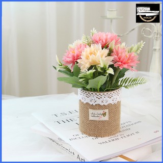 Mua Hoa giả trang trí để bàn đẹp  hoa cúc giả trang trí chậu hoa vải dễ thương KHALIK - HF011