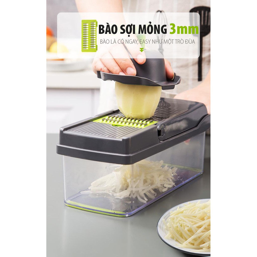 Bộ dập hoa quả NICER DICER nhiều lưỡi kích thước khác nhau l Bộ cắt tỉa rau củ quả đa năng, hỗ trợ thái theo khuôn