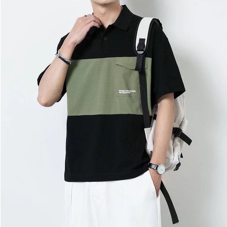 áo polo nam bông áo thun nam from rộng áo phông nam có cổ thời trang áo phông nam phong cách Hàn Quốc áo thun nam có cổ