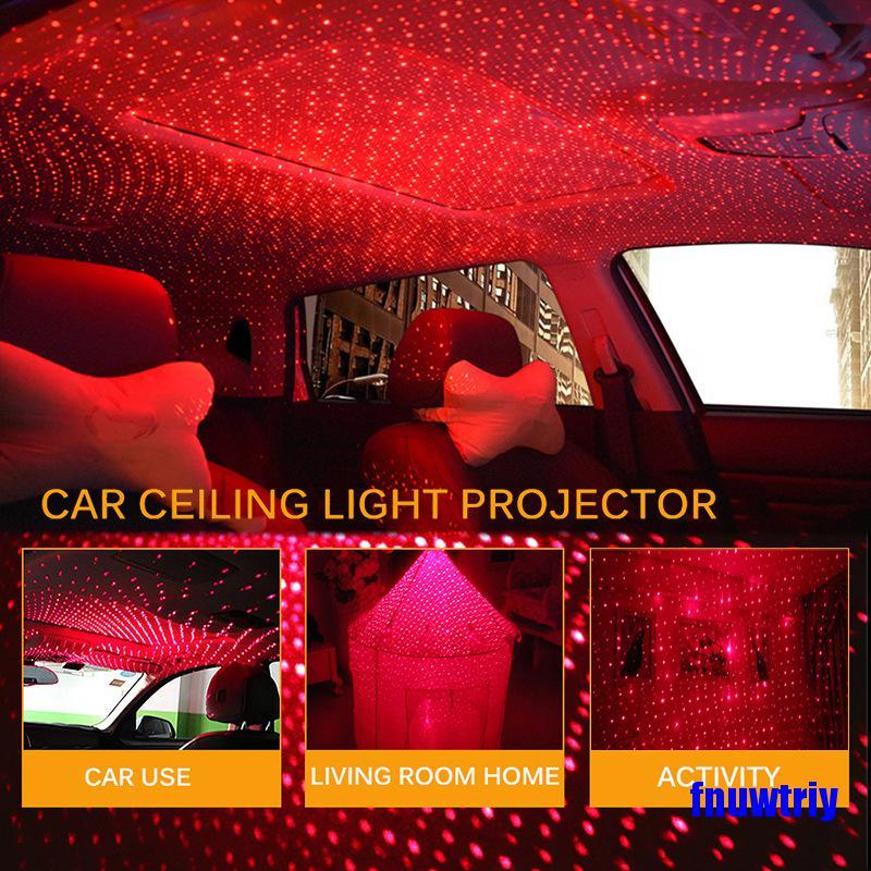 [COD]USB Car Interior LED Light Roof Room Atmosphere Starry Sky Lamp Star Projector