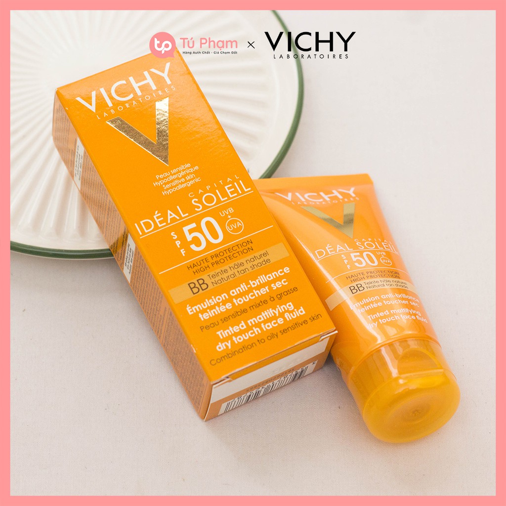 Kem Chống Nắng Vichy SPF 50 Ideal Soleil BB Tinted Dry Touch Emulsion Anti-brillance 50ml