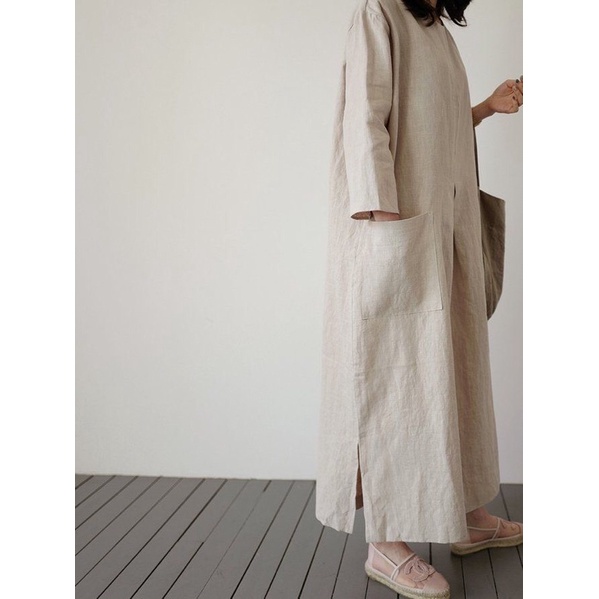 Giảm 50% Đầm Linen nhấn ly